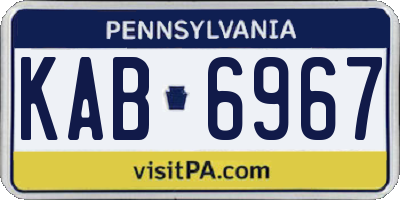 PA license plate KAB6967