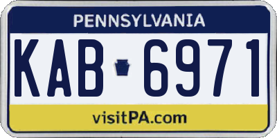 PA license plate KAB6971