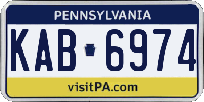 PA license plate KAB6974