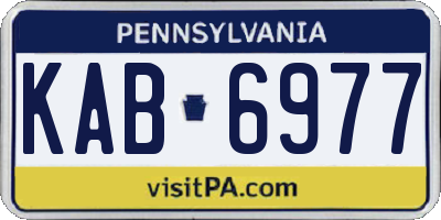 PA license plate KAB6977