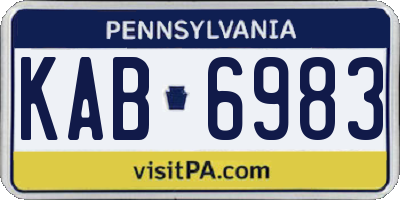 PA license plate KAB6983