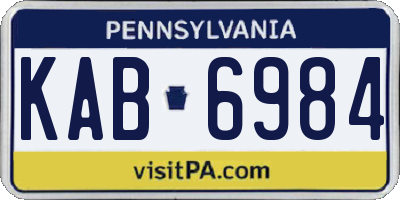 PA license plate KAB6984