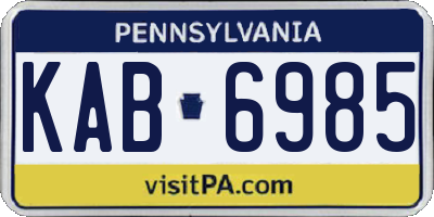 PA license plate KAB6985