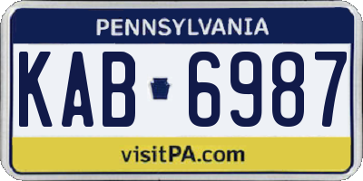 PA license plate KAB6987