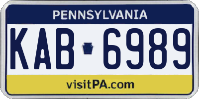PA license plate KAB6989