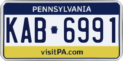 PA license plate KAB6991