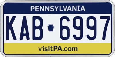 PA license plate KAB6997