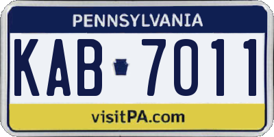 PA license plate KAB7011