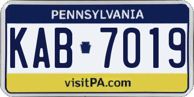 PA license plate KAB7019
