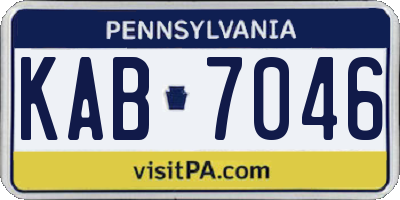 PA license plate KAB7046