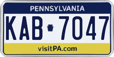 PA license plate KAB7047