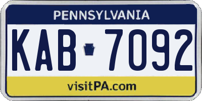PA license plate KAB7092