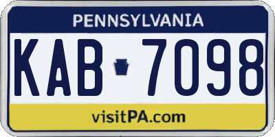 PA license plate KAB7098