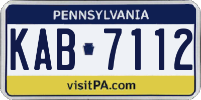 PA license plate KAB7112