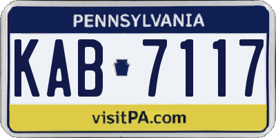 PA license plate KAB7117