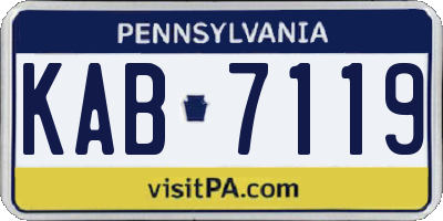 PA license plate KAB7119