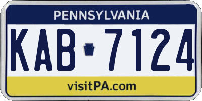 PA license plate KAB7124
