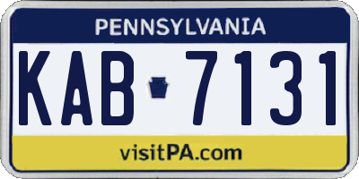 PA license plate KAB7131