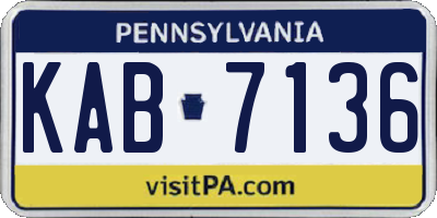 PA license plate KAB7136