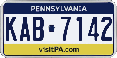 PA license plate KAB7142
