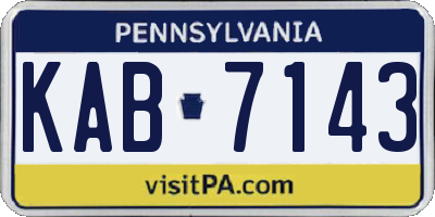 PA license plate KAB7143