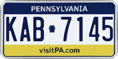 PA license plate KAB7145