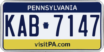 PA license plate KAB7147