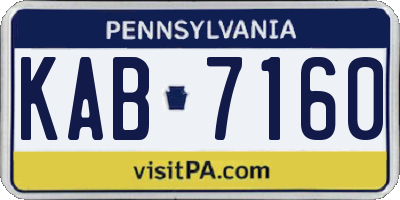 PA license plate KAB7160