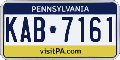 PA license plate KAB7161