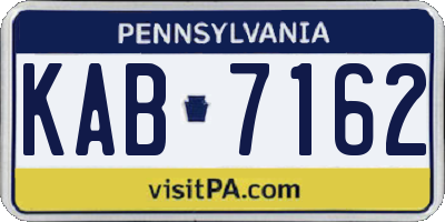 PA license plate KAB7162