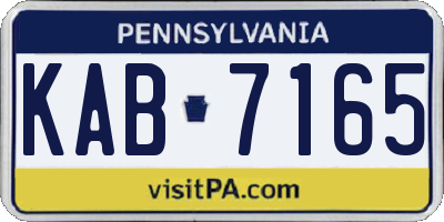 PA license plate KAB7165