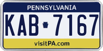 PA license plate KAB7167