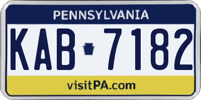 PA license plate KAB7182