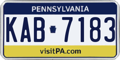 PA license plate KAB7183