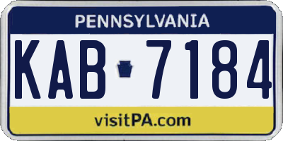 PA license plate KAB7184