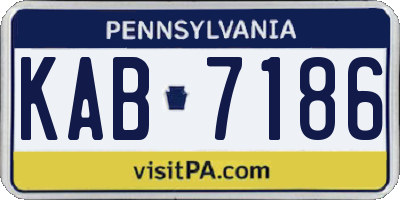 PA license plate KAB7186