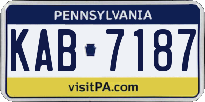 PA license plate KAB7187