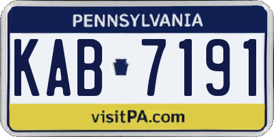 PA license plate KAB7191