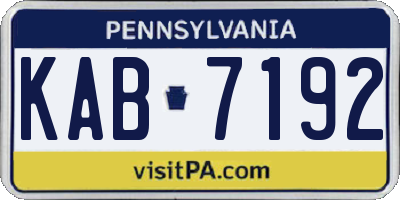 PA license plate KAB7192