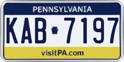 PA license plate KAB7197