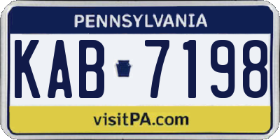 PA license plate KAB7198