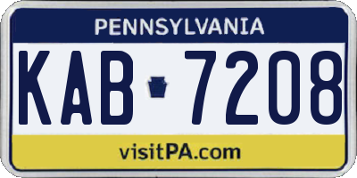 PA license plate KAB7208