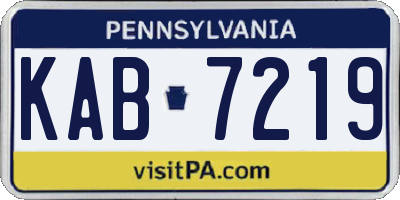 PA license plate KAB7219