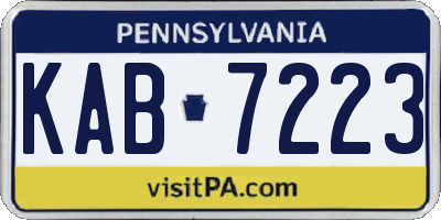 PA license plate KAB7223