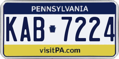 PA license plate KAB7224