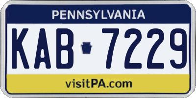 PA license plate KAB7229