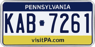 PA license plate KAB7261
