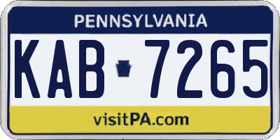 PA license plate KAB7265