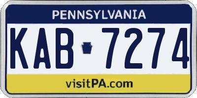 PA license plate KAB7274