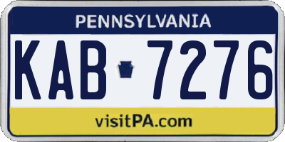 PA license plate KAB7276